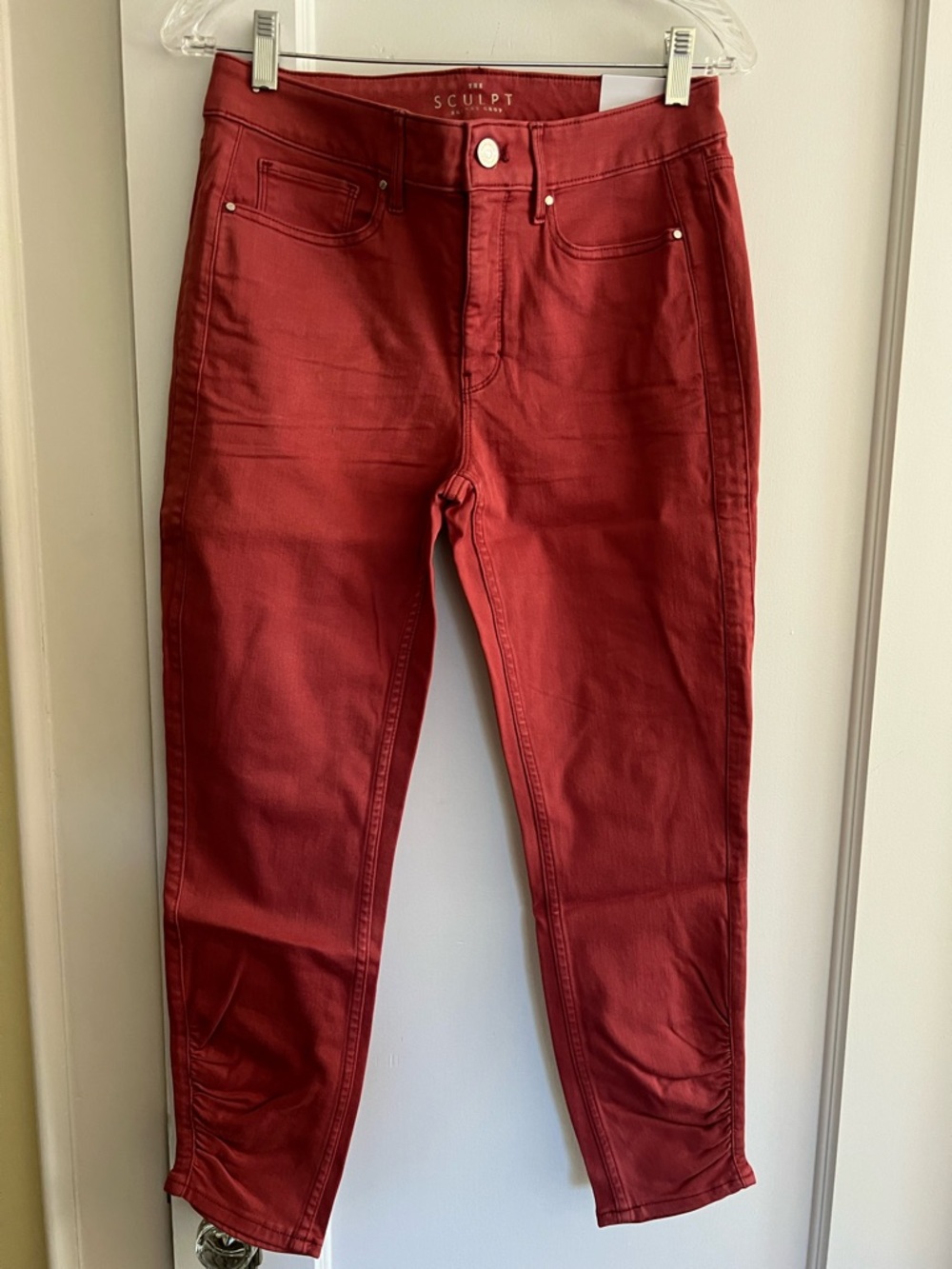 WHITE HOUSE BLACK MARKET high rise ruched hem skinny crop jeans Sienna -6-NWT!